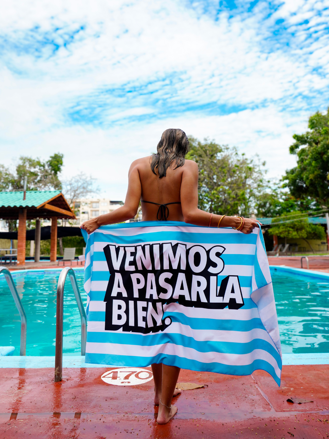 Toalla Rayada Azul