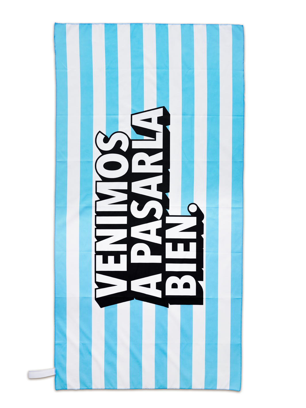 Toalla rayada azul