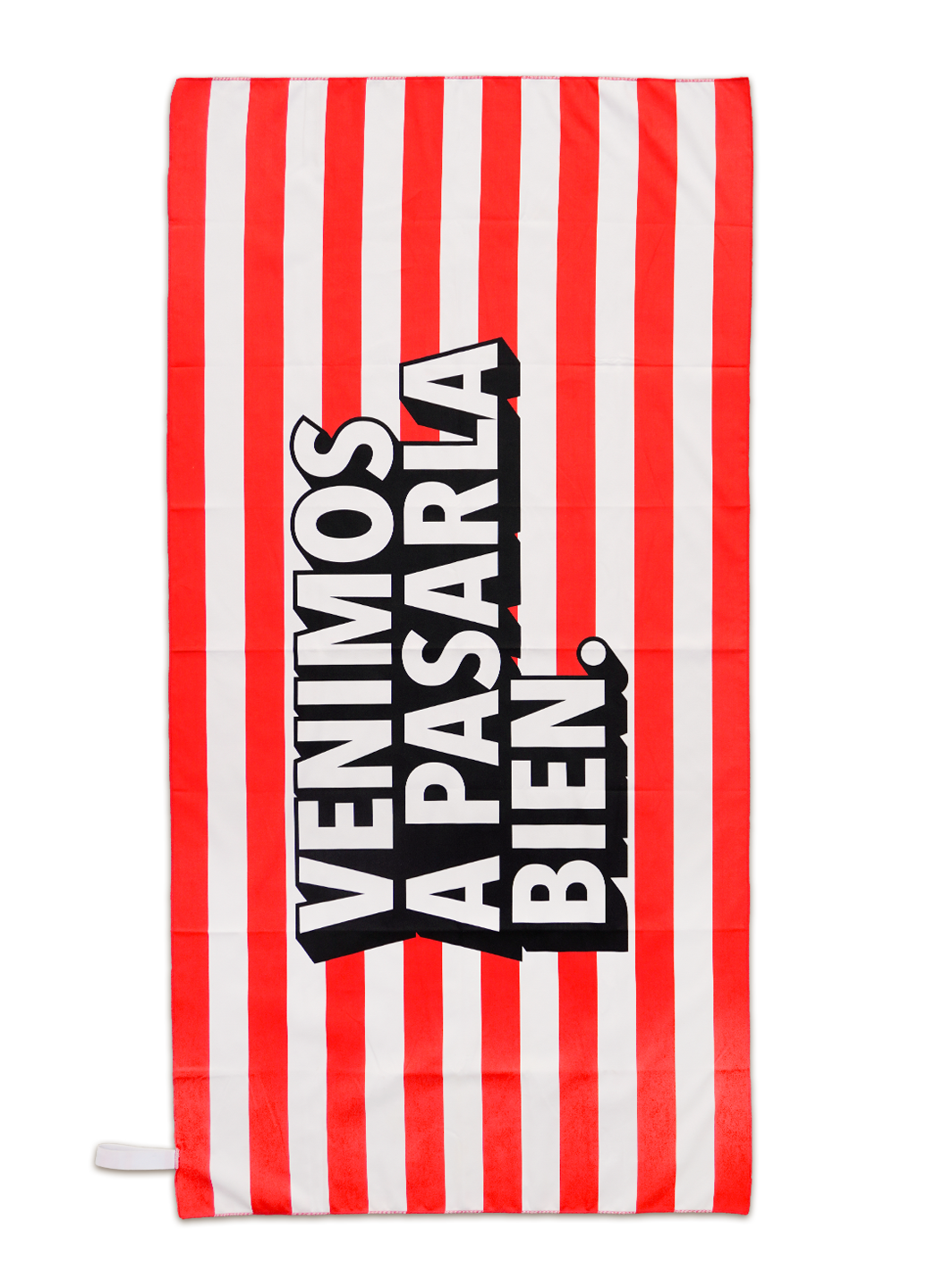 Toalla rayada roja
