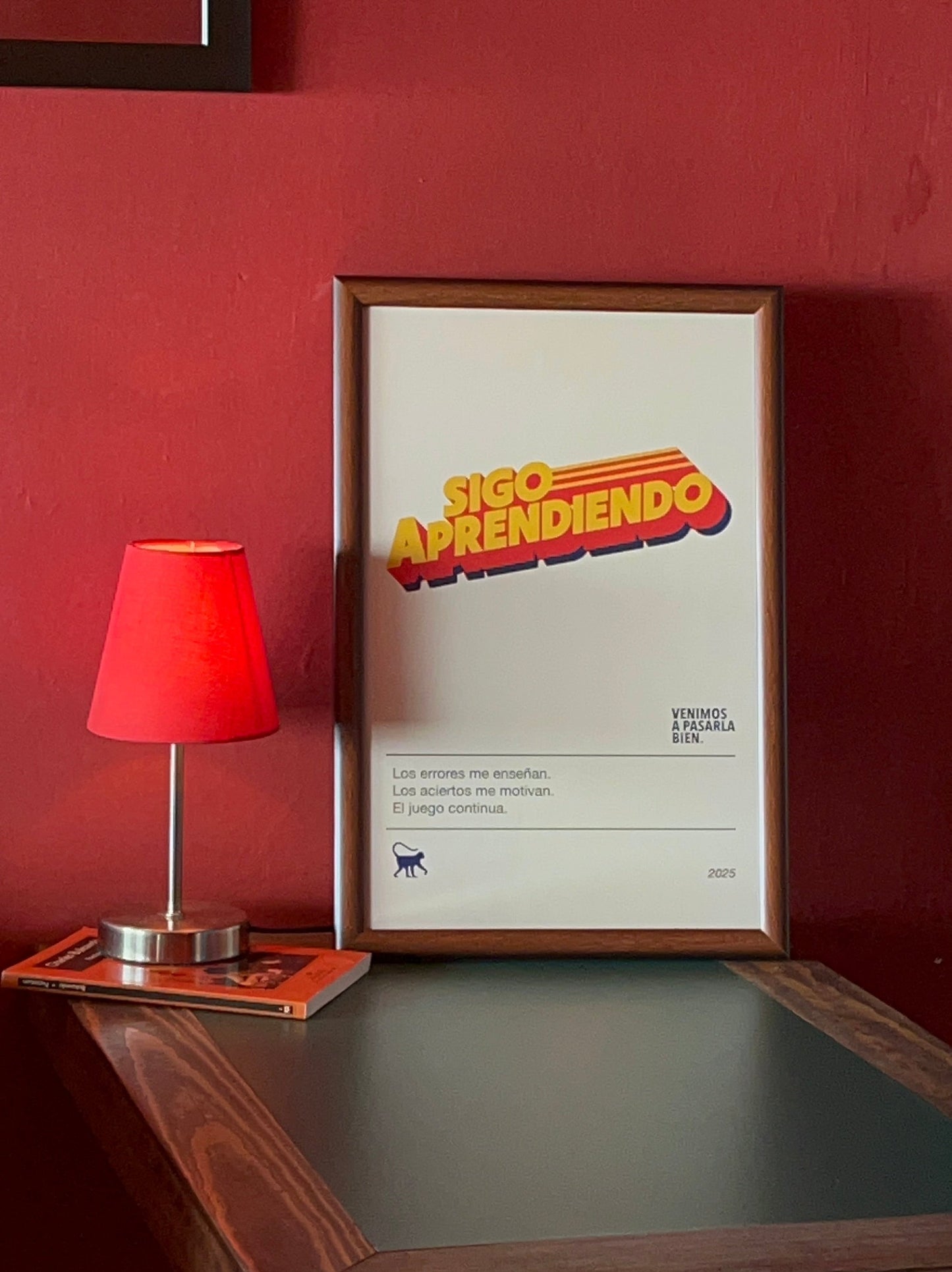 Poster enmarcado sigo aprendiendo beige