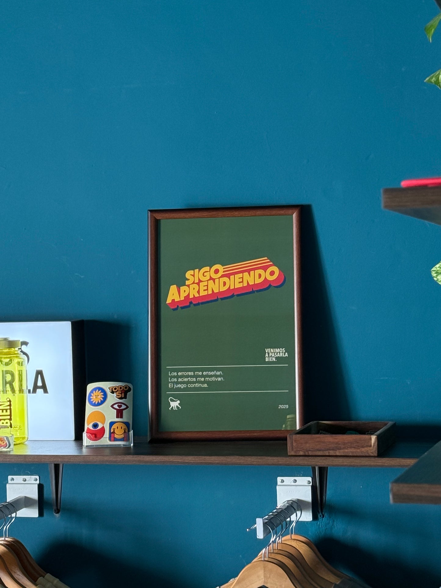 Poster enmarcado sigo aprendiendo verde