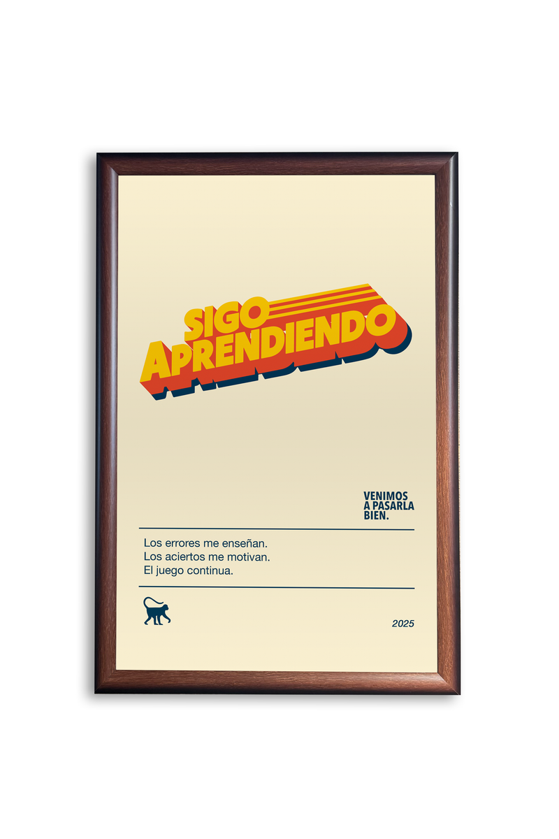 Poster enmarcado sigo aprendiendo beige