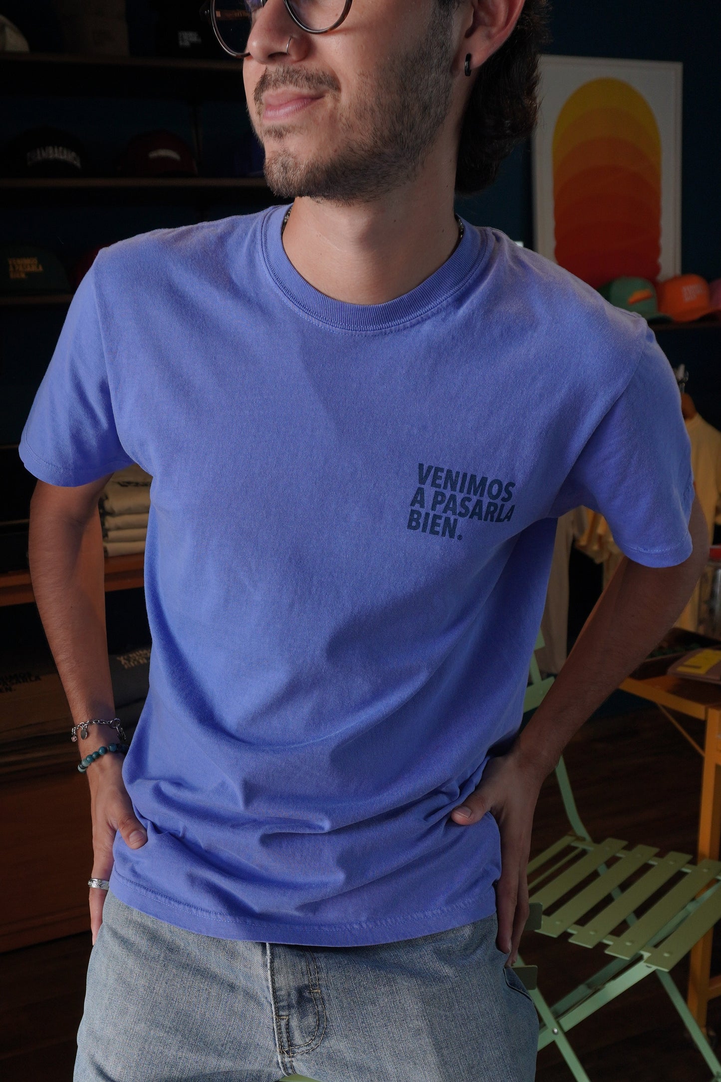 Playera Azul Deslavada