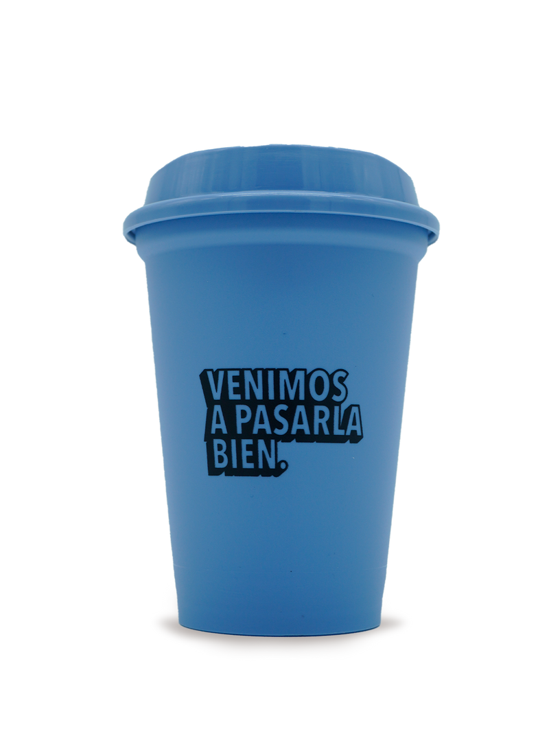 Vaso cafetero color azul