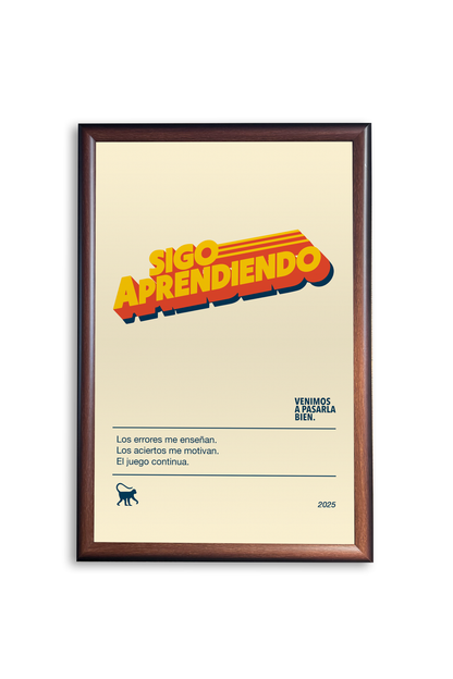 Poster enmarcado sigo aprendiendo beige